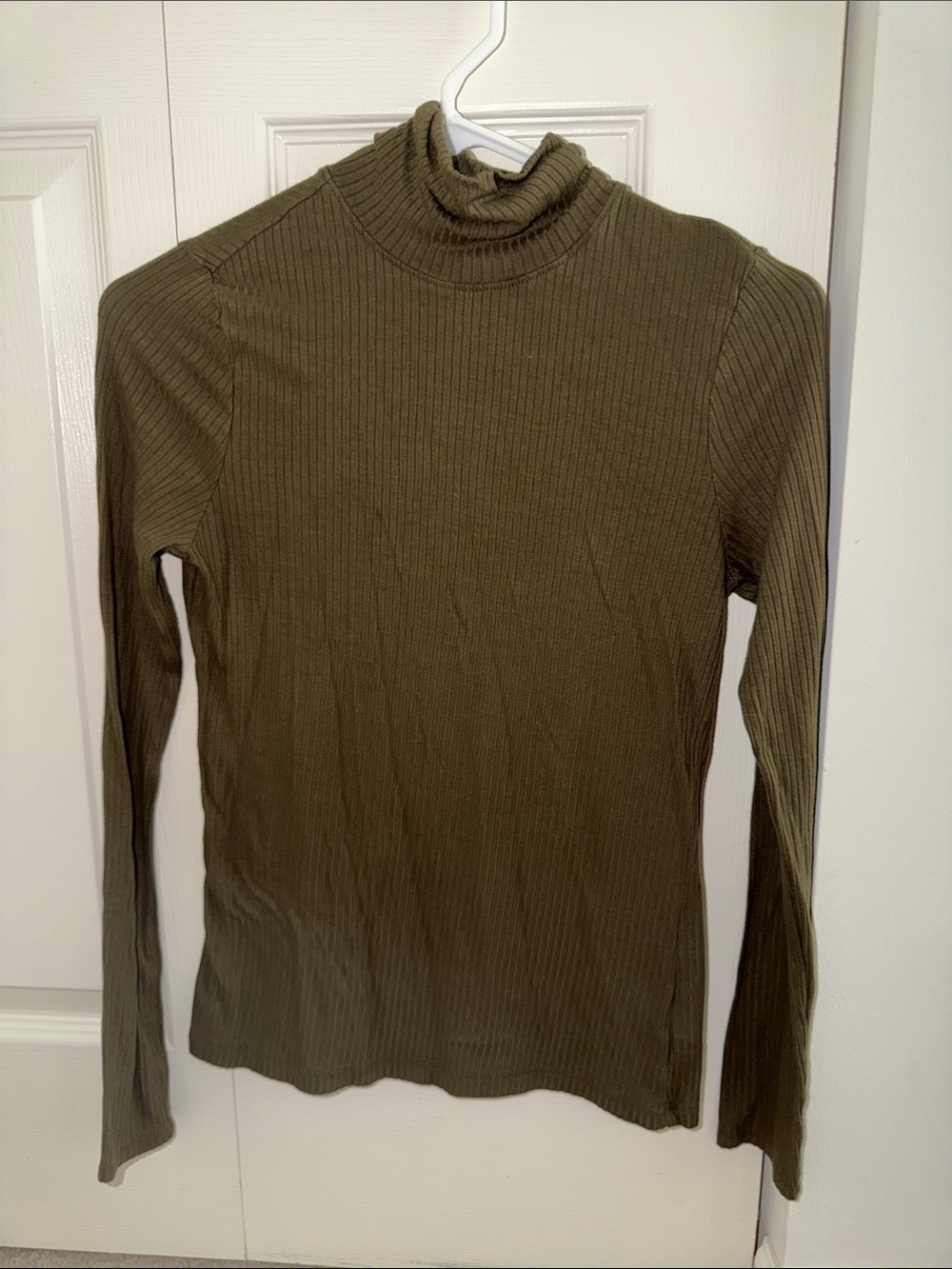 Rachel Zoe Olive Ribbed Turtleneck Sweater